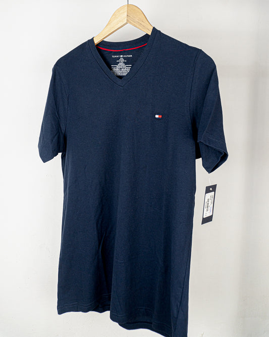 Playera Tommy Hilfiger, azul liso.